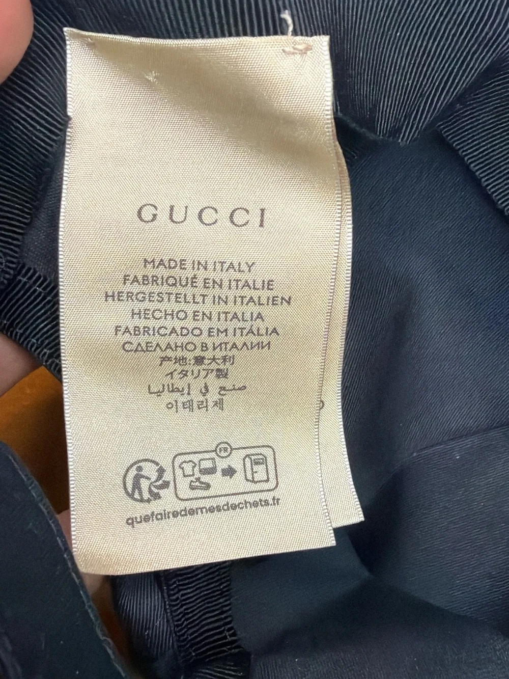 Gucci Black Embroidered Script Logo Cap